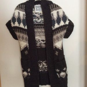 Hand knit Ruehl 925 Cardigan M/L